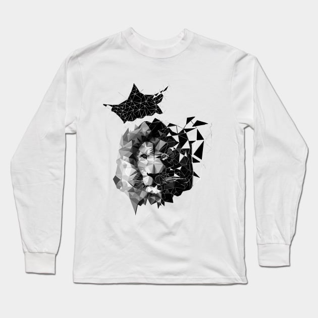 Geometric Lion Long Sleeve T-Shirt by benimars